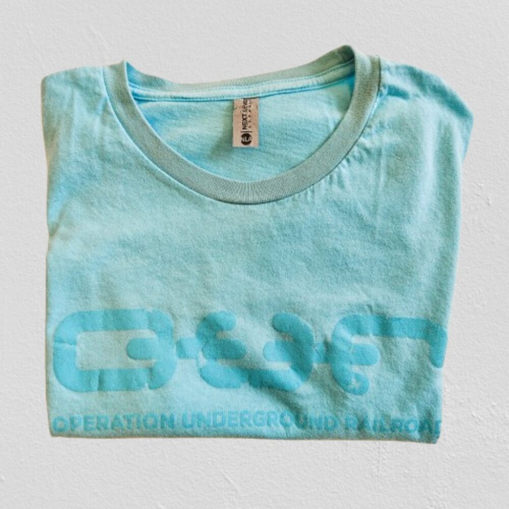 O.U.R. (Operation Underground Railroad) Womens Logo Crew Tee Cancun Blue-MEDIUM